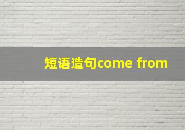 短语造句come from